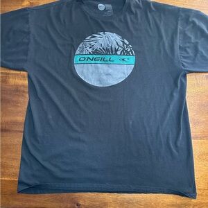 O'Neill Black and Teal Graphic Tee | Size: XL